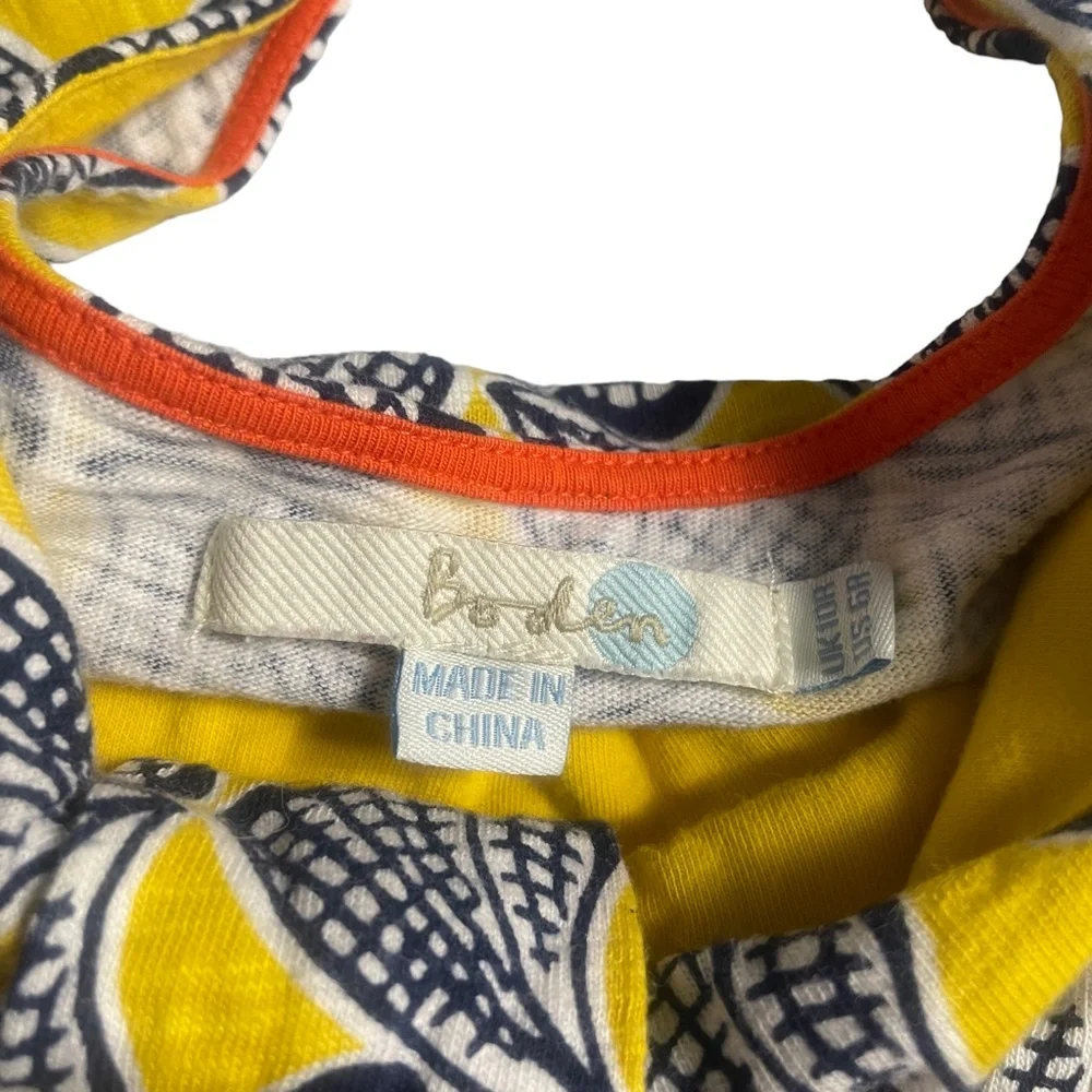 Boden 6‎ R Sleeveless Dress Blue and Yellow Spring Cruise Summer Golf - Picture 3 of 8